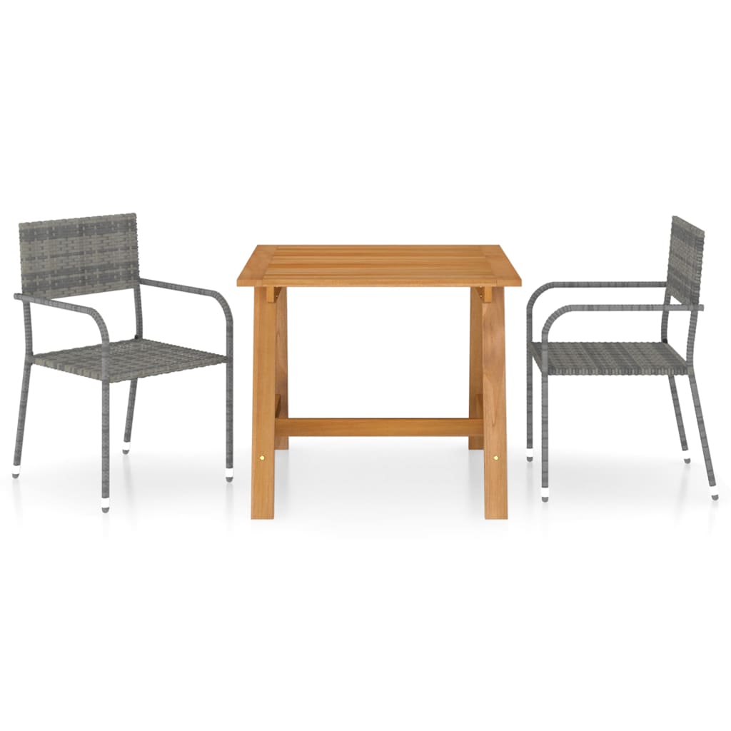 Σετ Τραπεζαρίας Κήπου 3 Τεμαχίων Γκρι - PAKOBAZAAR