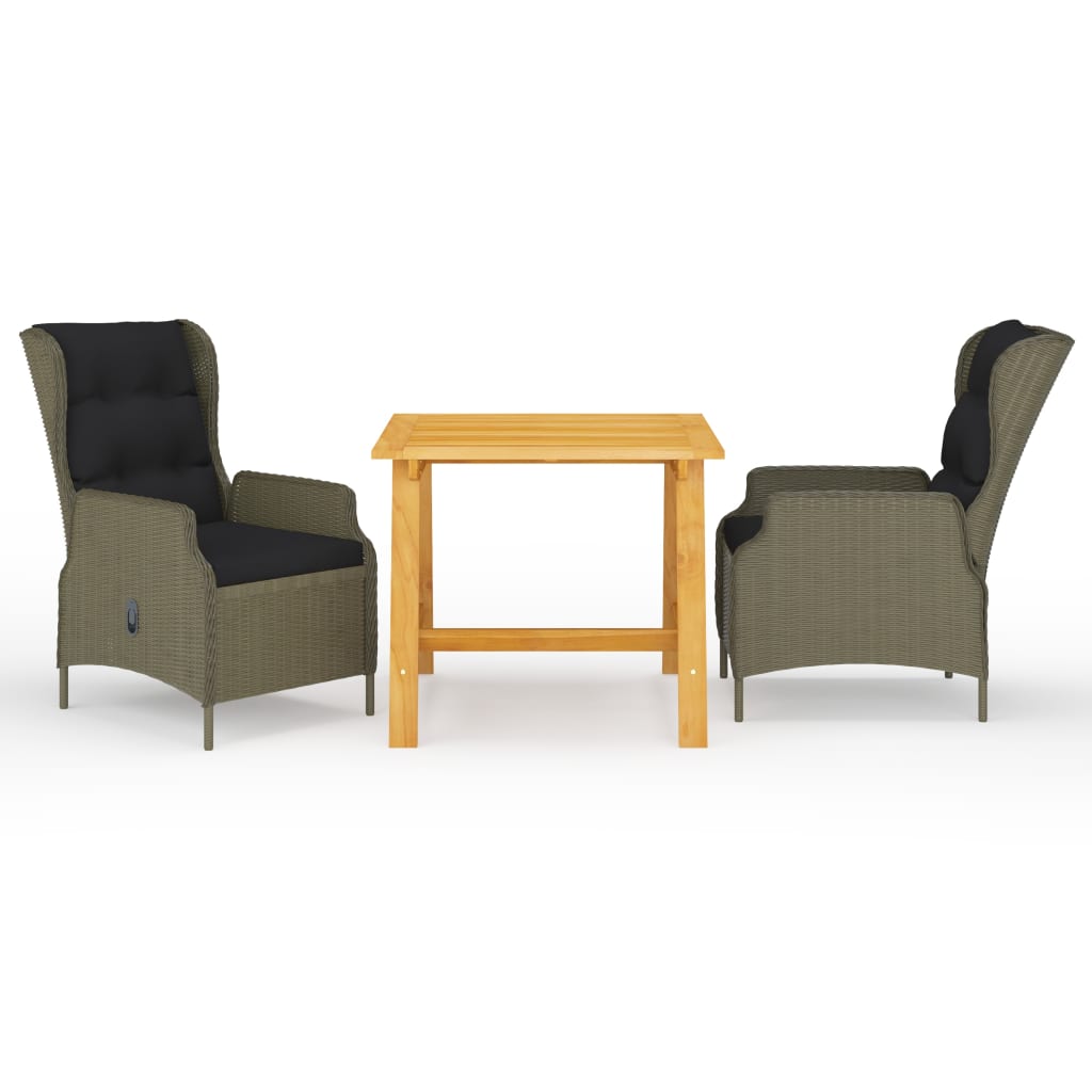 Σετ Τραπεζαρίας Κήπου 3 Τεμαχίων Καφέ - PAKOBAZAAR