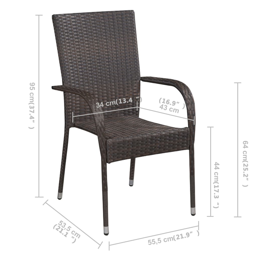 Σετ Τραπεζαρίας Κήπου 5 Τεμαχίων Καφέ - PAKOBAZAAR