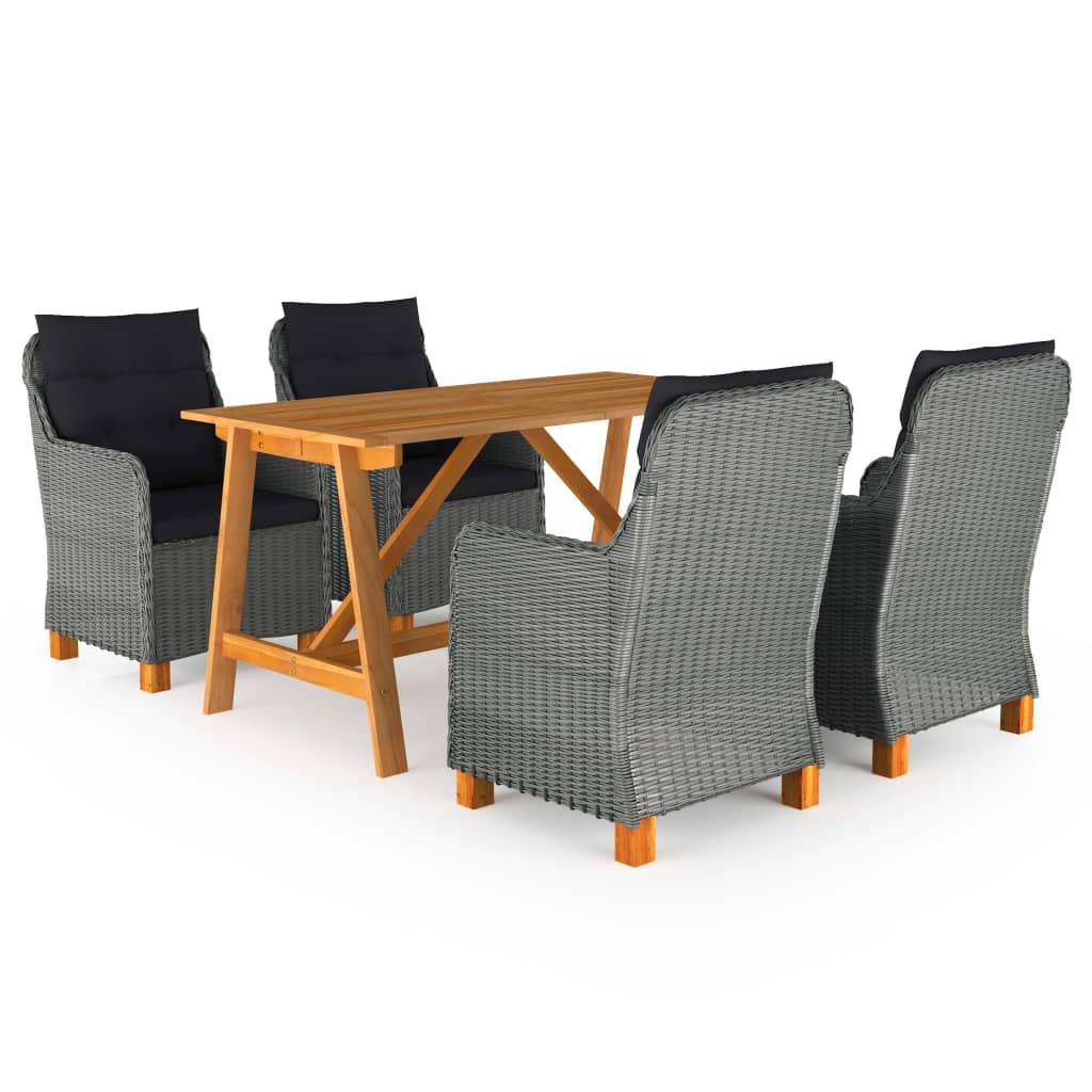 Σετ Τραπεζαρίας Κήπου 5 Τεμαχίων Ανοιχτό Γκρι - PAKOBAZAAR