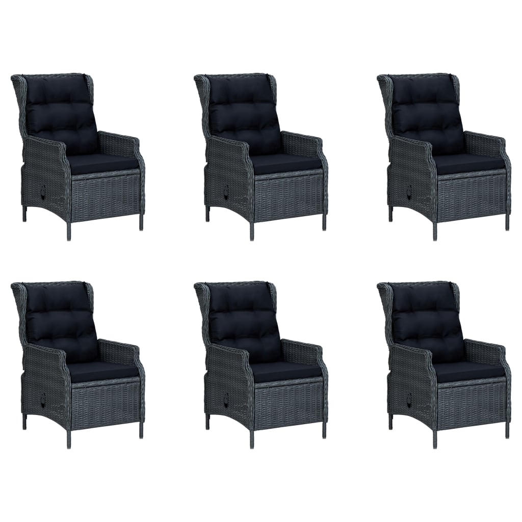 Σετ Τραπεζαρίας Κήπου 7 Τεμαχίων Σκούρο Γκρι - PAKOBAZAAR