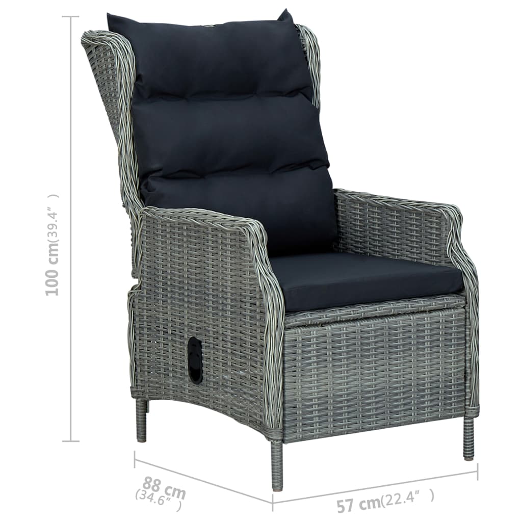 Σετ Τραπεζαρίας Κήπου 9 Τεμαχίων Ανοιχτό Γκρι - PAKOBAZAAR