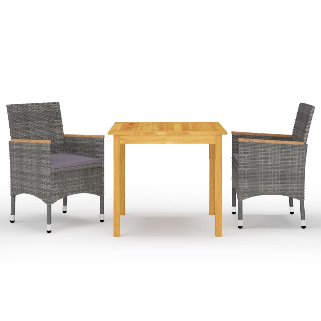 Σετ Τραπεζαρίας Κήπου 3 Τεμαχίων Γκρι - PAKOBAZAAR