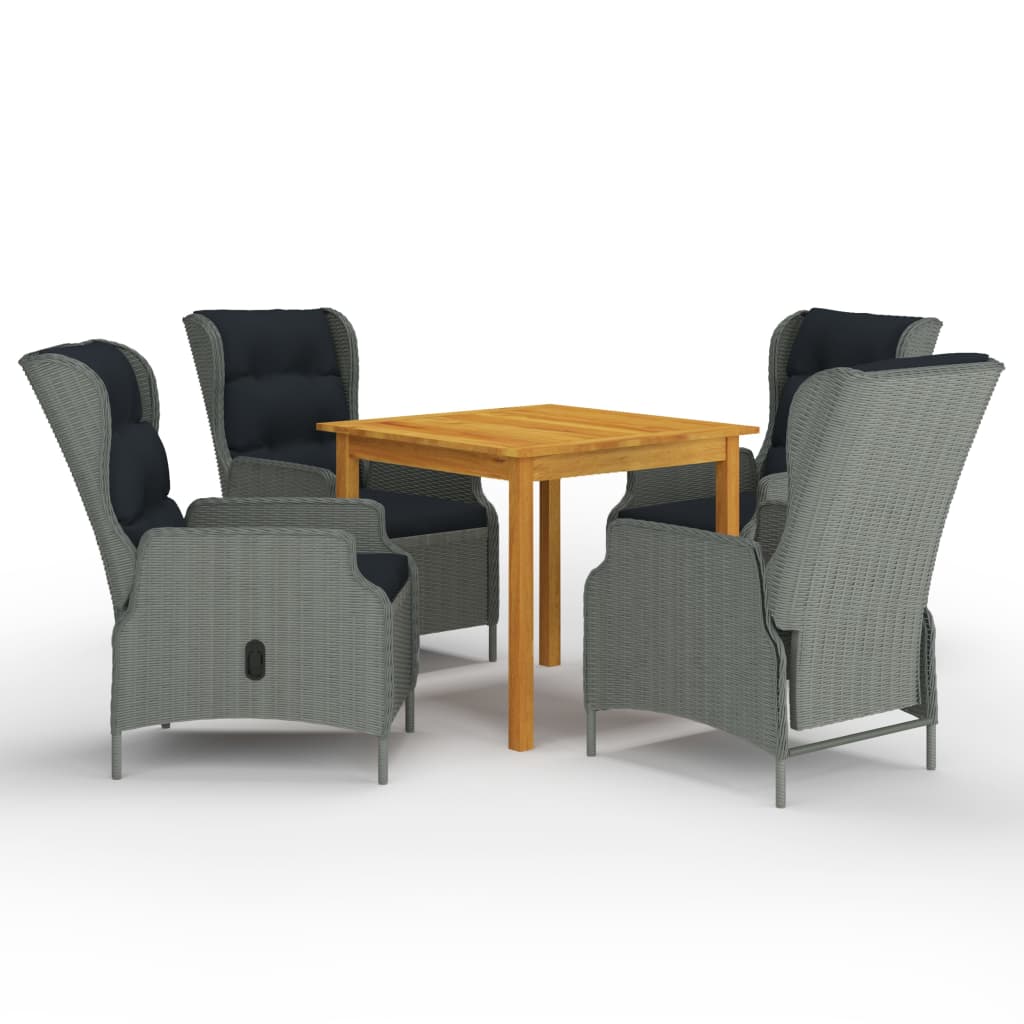 Σετ Τραπεζαρίας Κήπου 5 Τεμαχίων Ανοιχτό Γκρι - PAKOBAZAAR