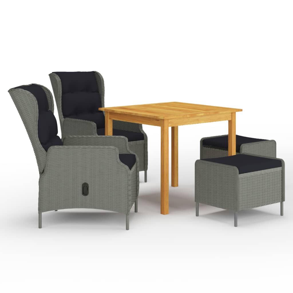 Σετ Τραπεζαρίας Κήπου 5 Τεμαχίων Ανοιχτό Γκρι - PAKOBAZAAR