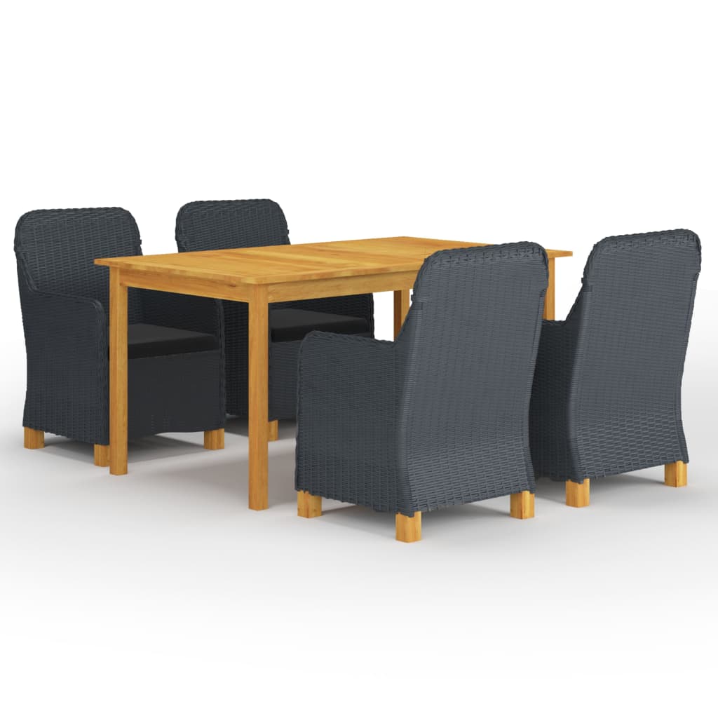 Σετ Τραπεζαρίας Κήπου 5 Τεμαχίων Σκούρο Γκρι - PAKOBAZAAR