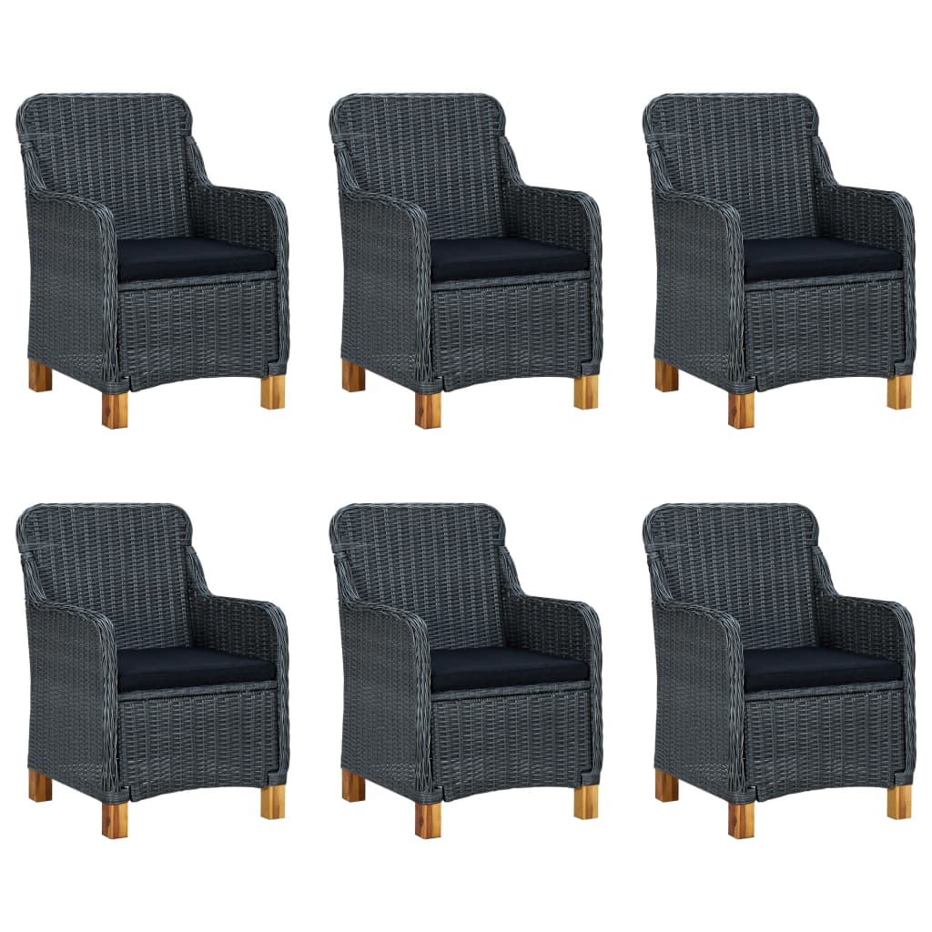 Σετ Τραπεζαρίας Κήπου 7 Τεμαχίων Σκούρο Γκρι - PAKOBAZAAR