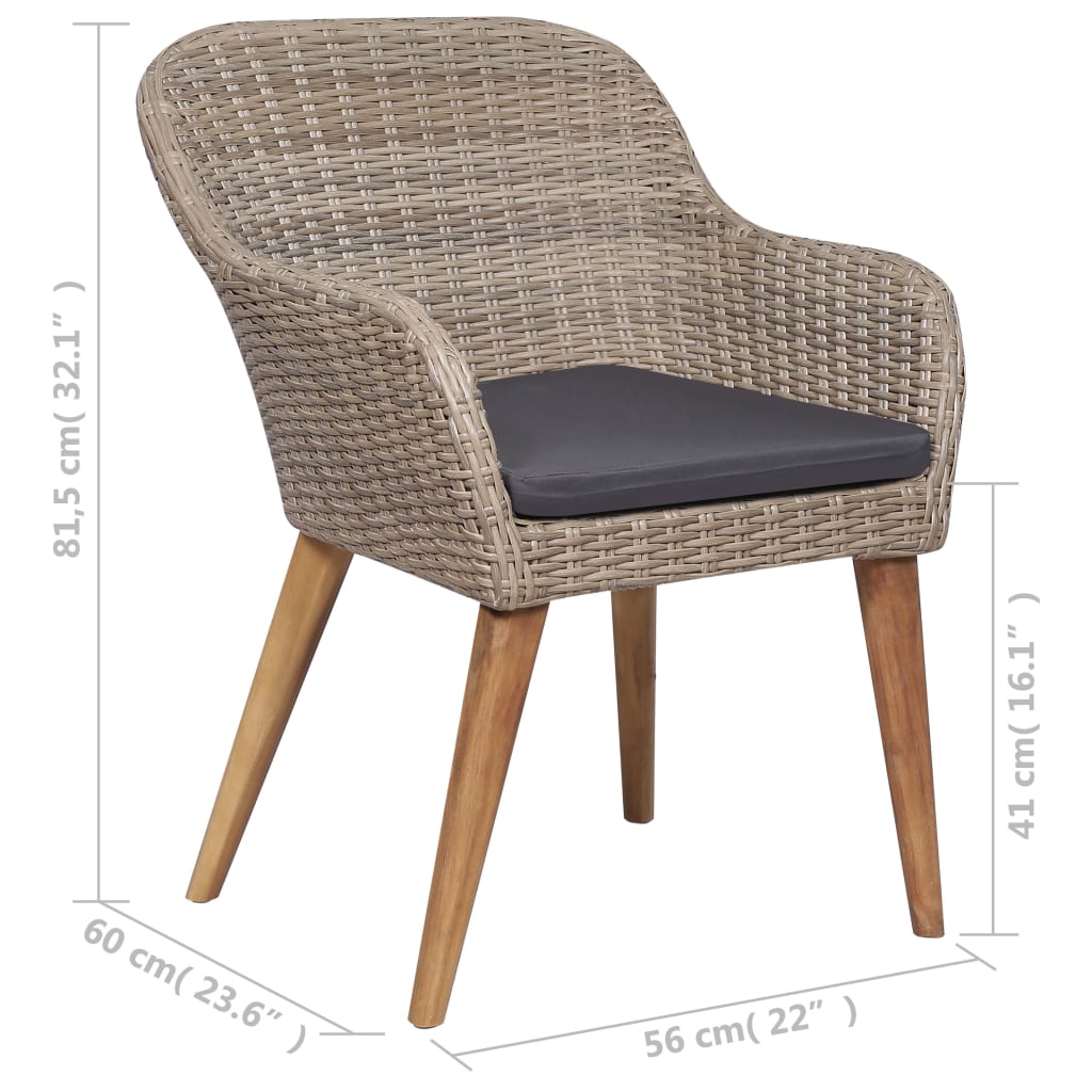 Σετ Τραπεζαρίας Κήπου 7 Τεμαχίων Καφέ - PAKOBAZAAR