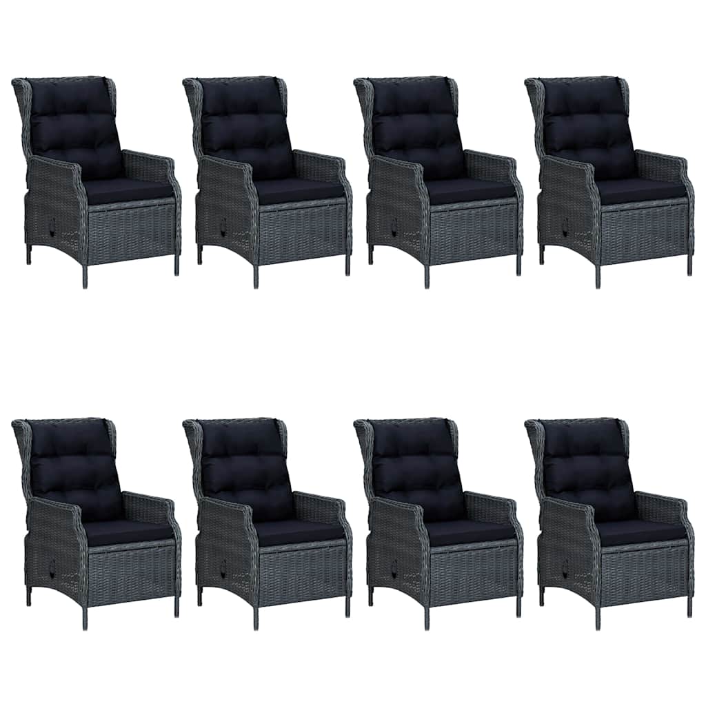 Σετ Τραπεζαρίας Κήπου 9 Τεμαχίων Σκούρο Γκρι - PAKOBAZAAR