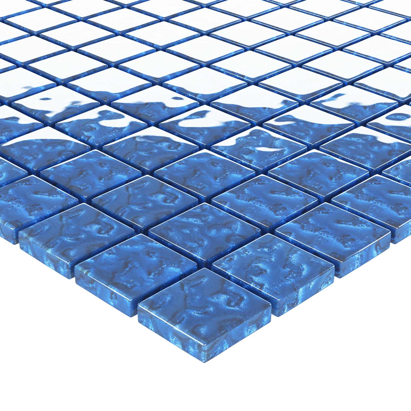 Μωσαϊκό Πλακάκι 11 pcs Μπλε 50 x 50 cm Γυαλί - Pakobazaar