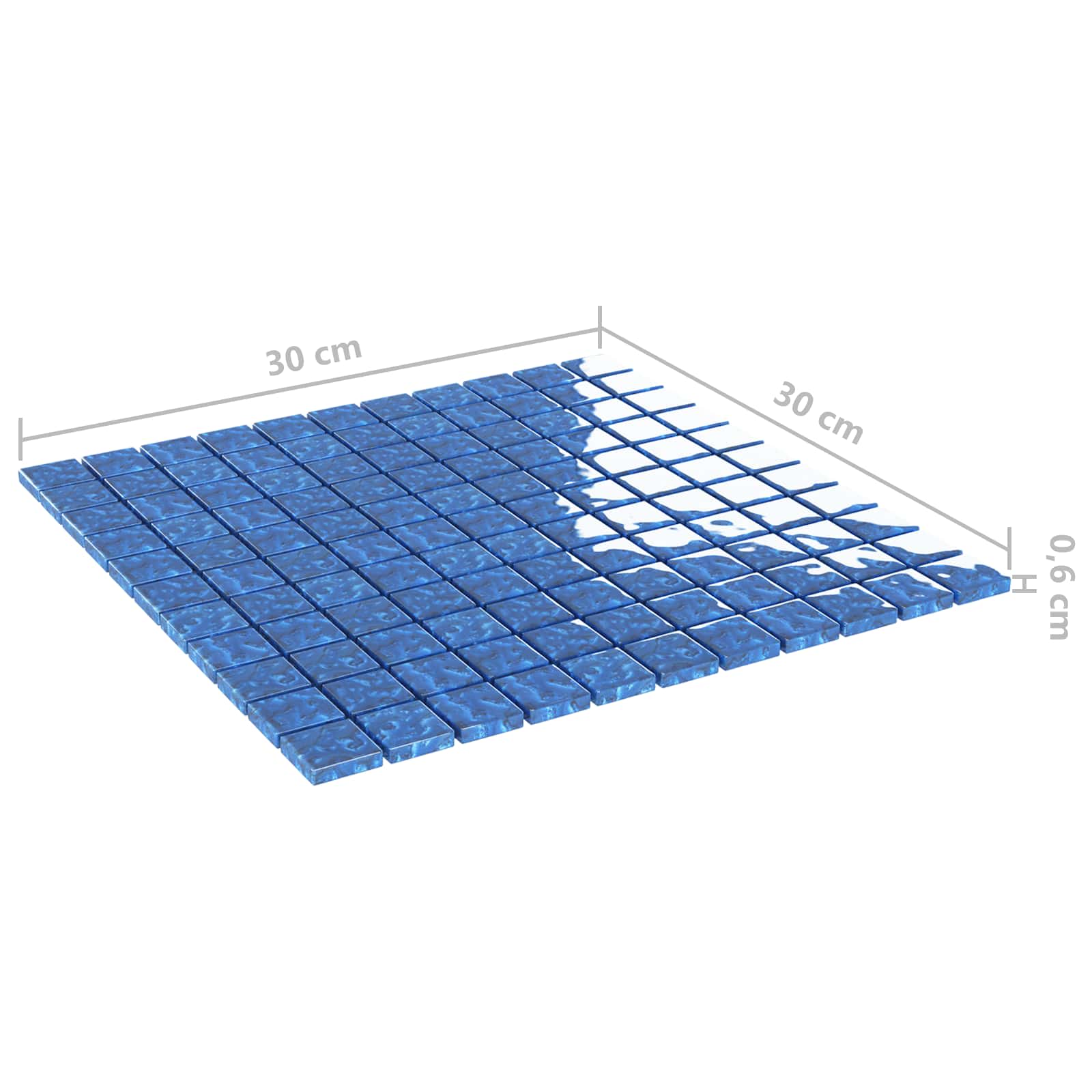 Μωσαϊκό Πλακάκι 11 pcs Μπλε 50 x 50 cm Γυαλί - Pakobazaar