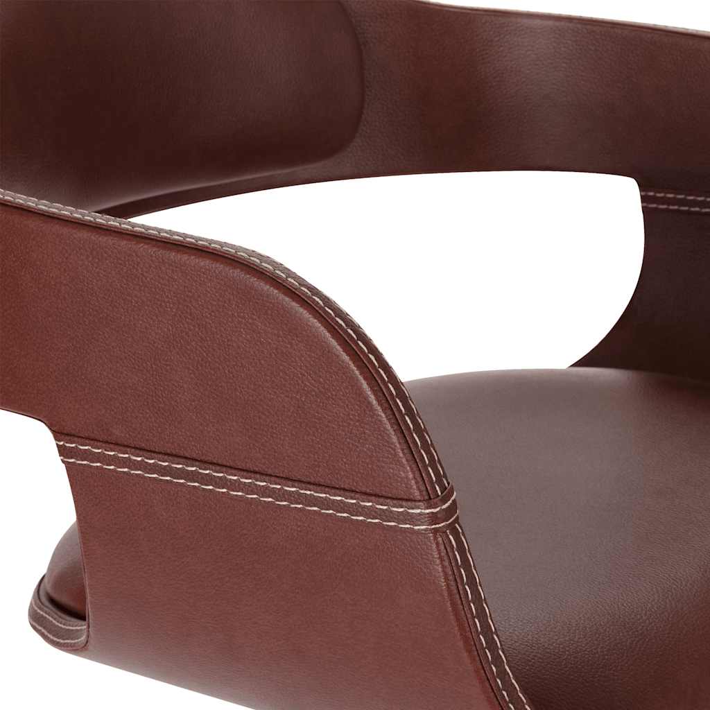 Καρέκλα Τραπεζαρίας Καφέ από Λυγισμένο Ξύλο / Συνθετικό Δέρμα