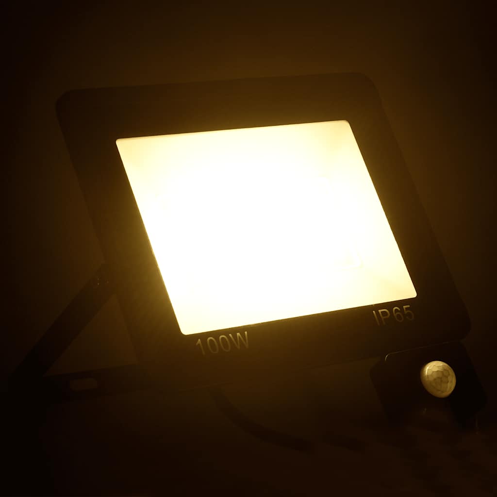 Προβολέας LED με Αισθητήρα Θερμό Λευκό 100 W - PAKOBAZAAR