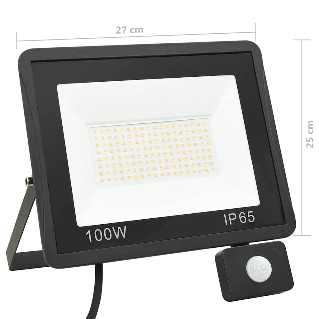 Προβολέας LED με Αισθητήρα Θερμό Λευκό 100 W - PAKOBAZAAR