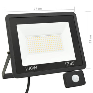 Προβολέας LED με Αισθητήρα Θερμό Λευκό 100 W - PAKOBAZAAR