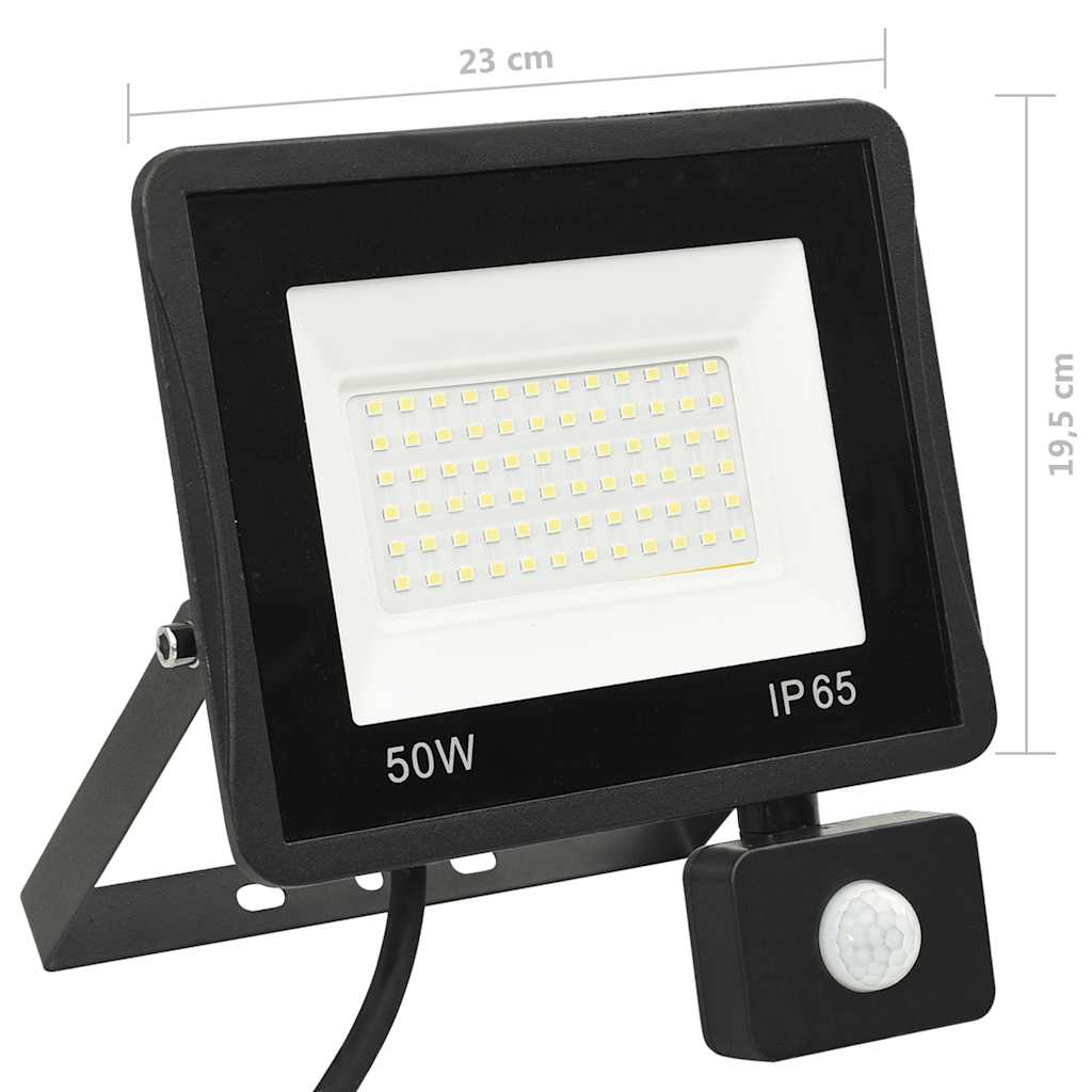 Προβολέας LED με Αισθητήρα Ψυχρό Λευκό 50 W - PAKOBAZAAR