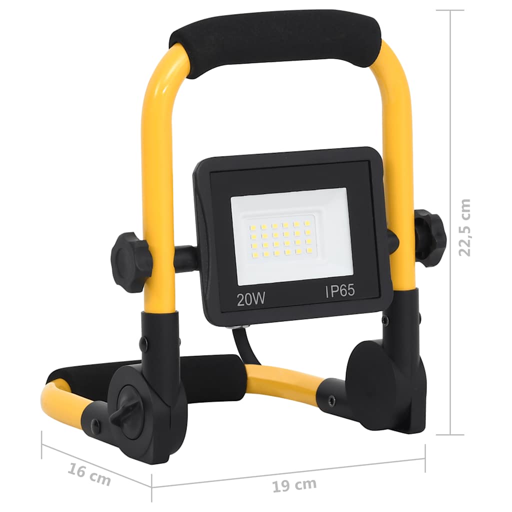 Προβολέας LED με Λαβή Θερμό Λευκό 20 W - PAKOBAZAAR