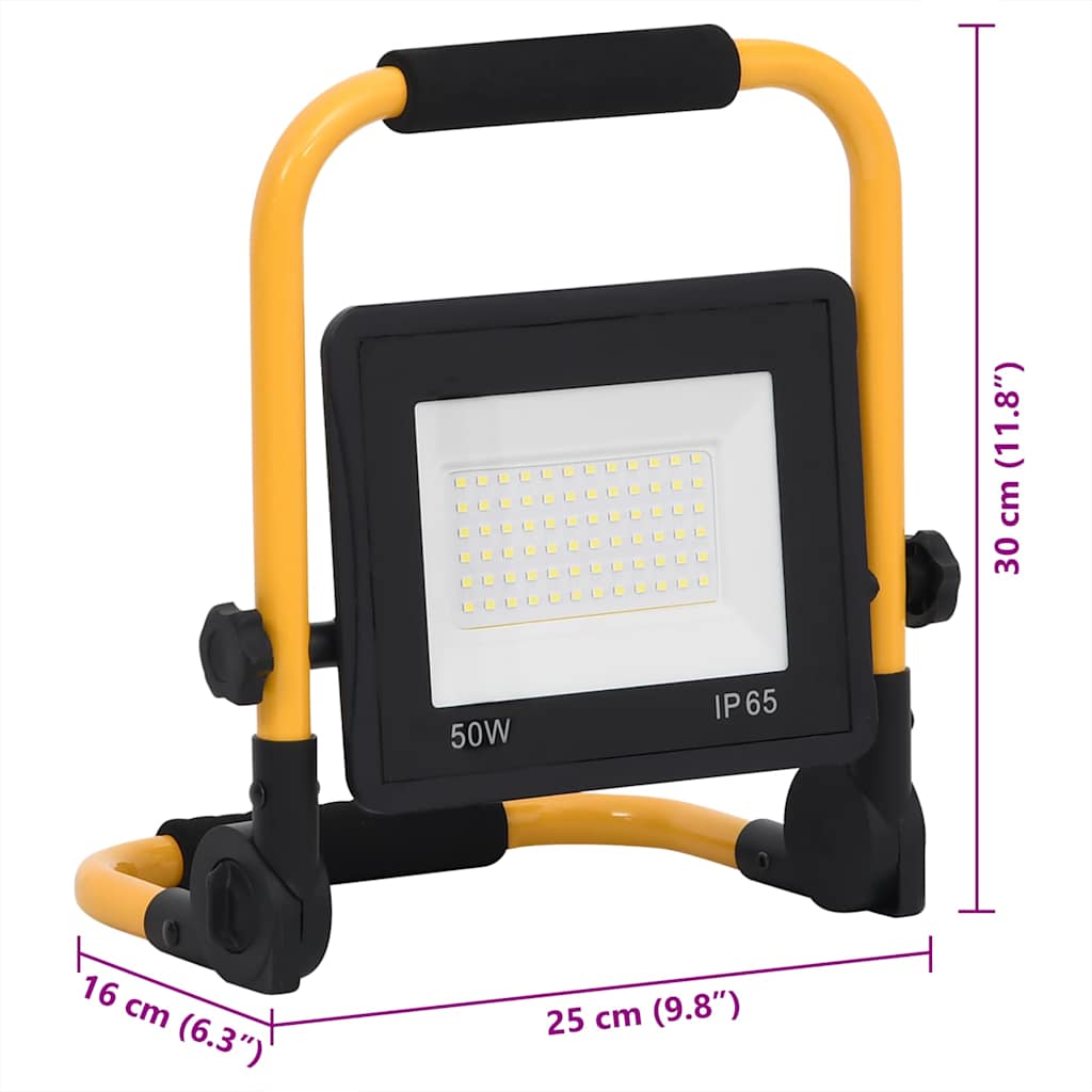Προβολέας LED με Λαβή Θερμό Λευκό 50 W - Pakobazaar