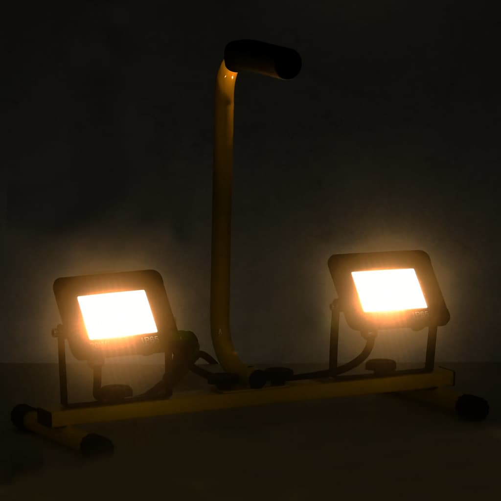 Προβολέας LED με Λαβή Θερμό Λευκό 2 x 20 W