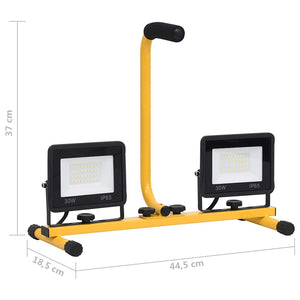 Προβολέας LED με Λαβή Θερμό Λευκό 2 x 30 W - PAKOBAZAAR