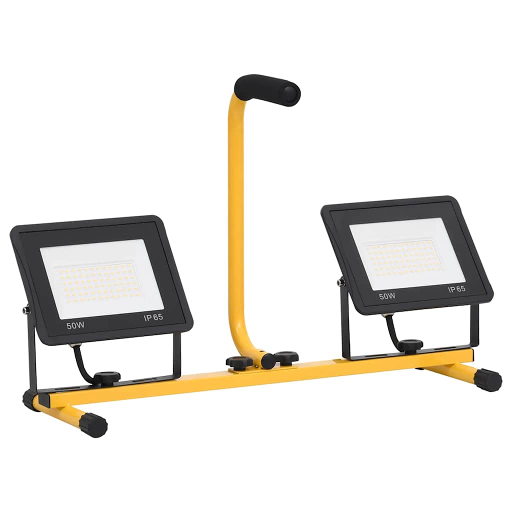 Προβολέας LED με Λαβή Θερμό Λευκό 2 x 50 W - PAKOBAZAAR