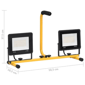 Προβολέας LED με Λαβή Θερμό Λευκό 2 x 50 W - PAKOBAZAAR