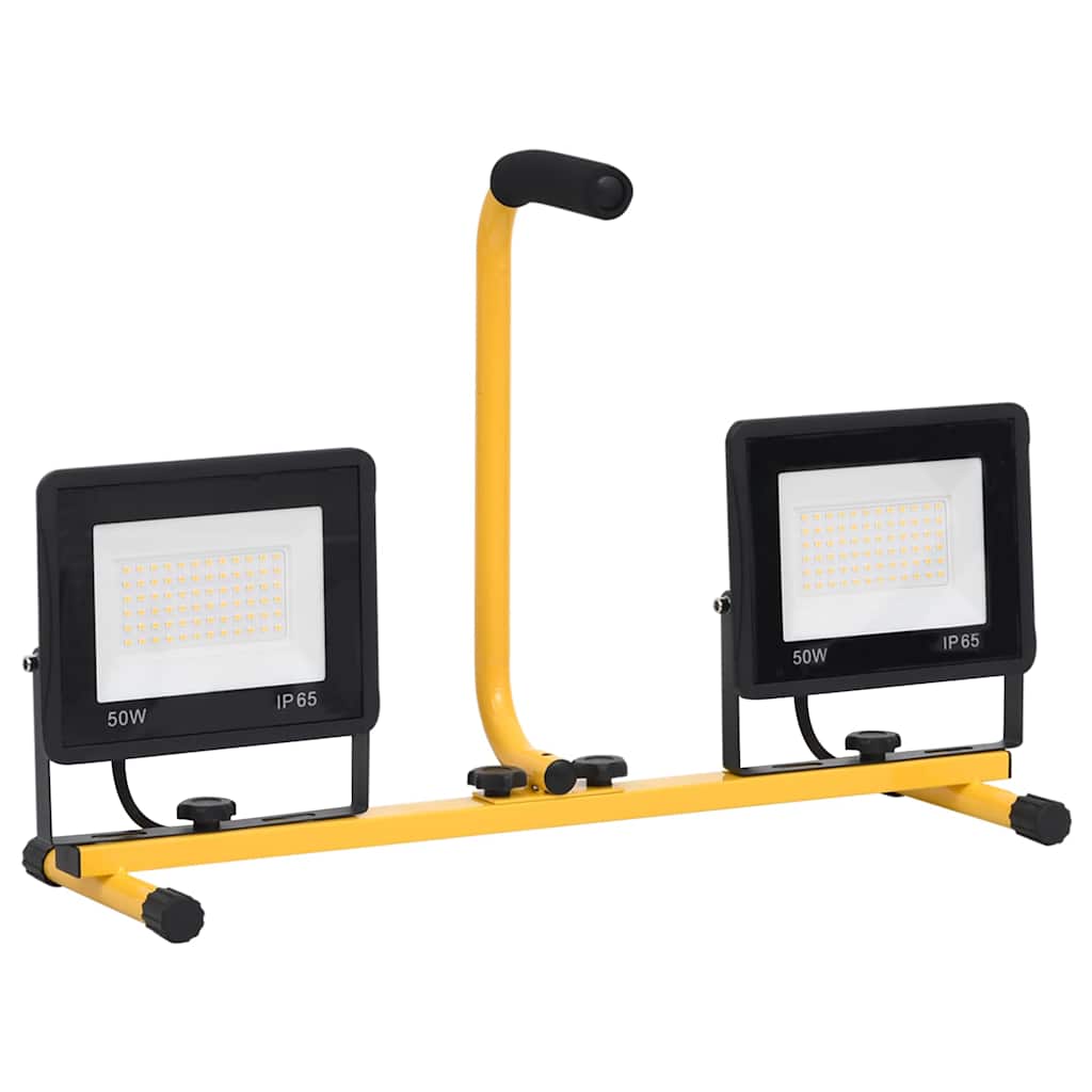 Προβολέας LED με Λαβή Θερμό Λευκό 2 x 50 W - PAKOBAZAAR