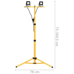 Προβολέας LED με Τρίποδο Θερμό Λευκό 2 x 10 W - PAKOBAZAAR