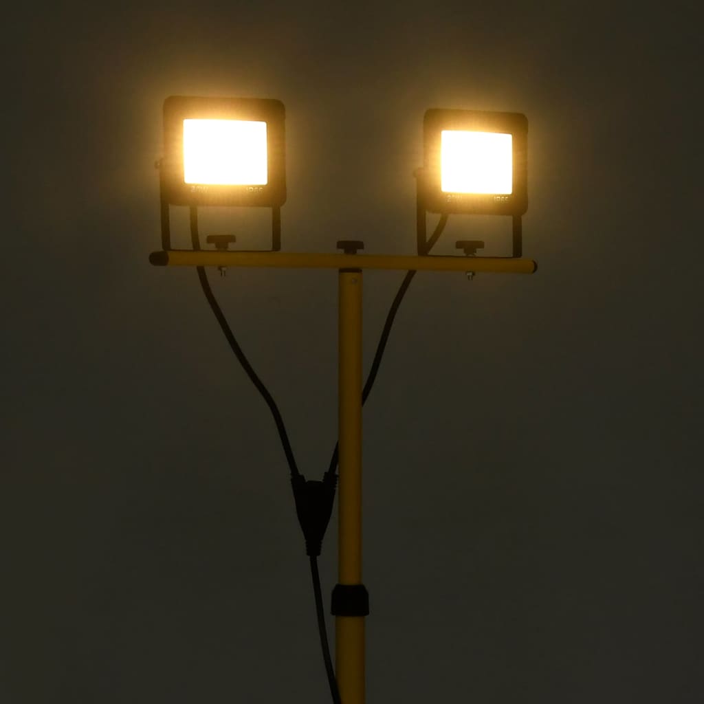 Προβολέας LED με Τρίποδο Θερμό Λευκό 2 x 20 W - PAKOBAZAAR