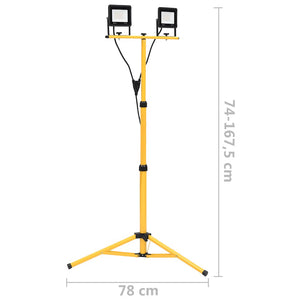 Προβολέας LED με Τρίποδο Θερμό Λευκό 2 x 20 W - PAKOBAZAAR