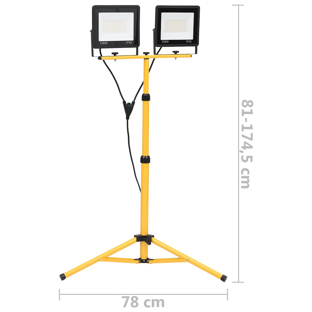 Προβολέας LED με Τρίποδο Θερμό Λευκό 2 x 100 W - PAKOBAZAAR