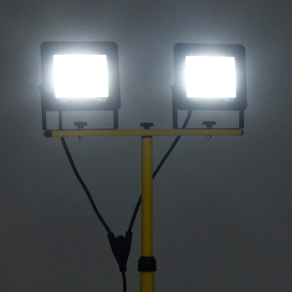 Προβολέας LED με Τρίποδο Ψυχρό Λευκό 2 x 50 W - PAKOBAZAAR