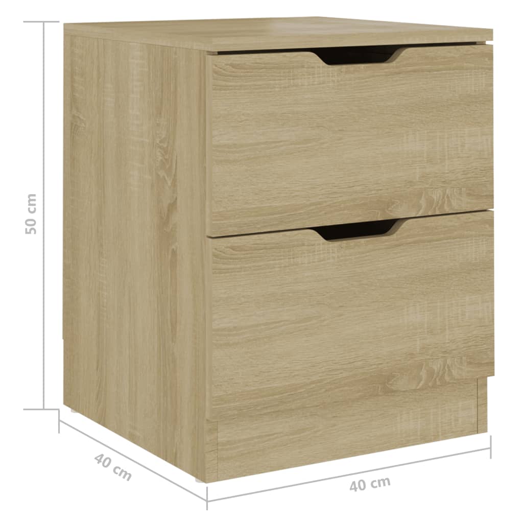 Κομοδίνα 2 τεμ. Sonoma Δρυς 40 x 40 x 50 εκ. από Επεξεργ. Ξύλο