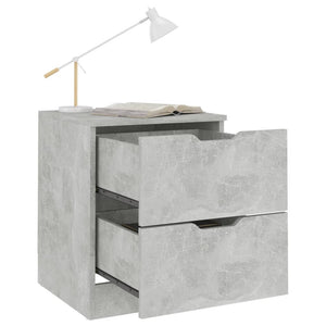 Κομοδίνα 2 τεμ. Γκρι Σκυροδέμ. 40 x 40 x 50 εκ. από Μοριοσανίδα