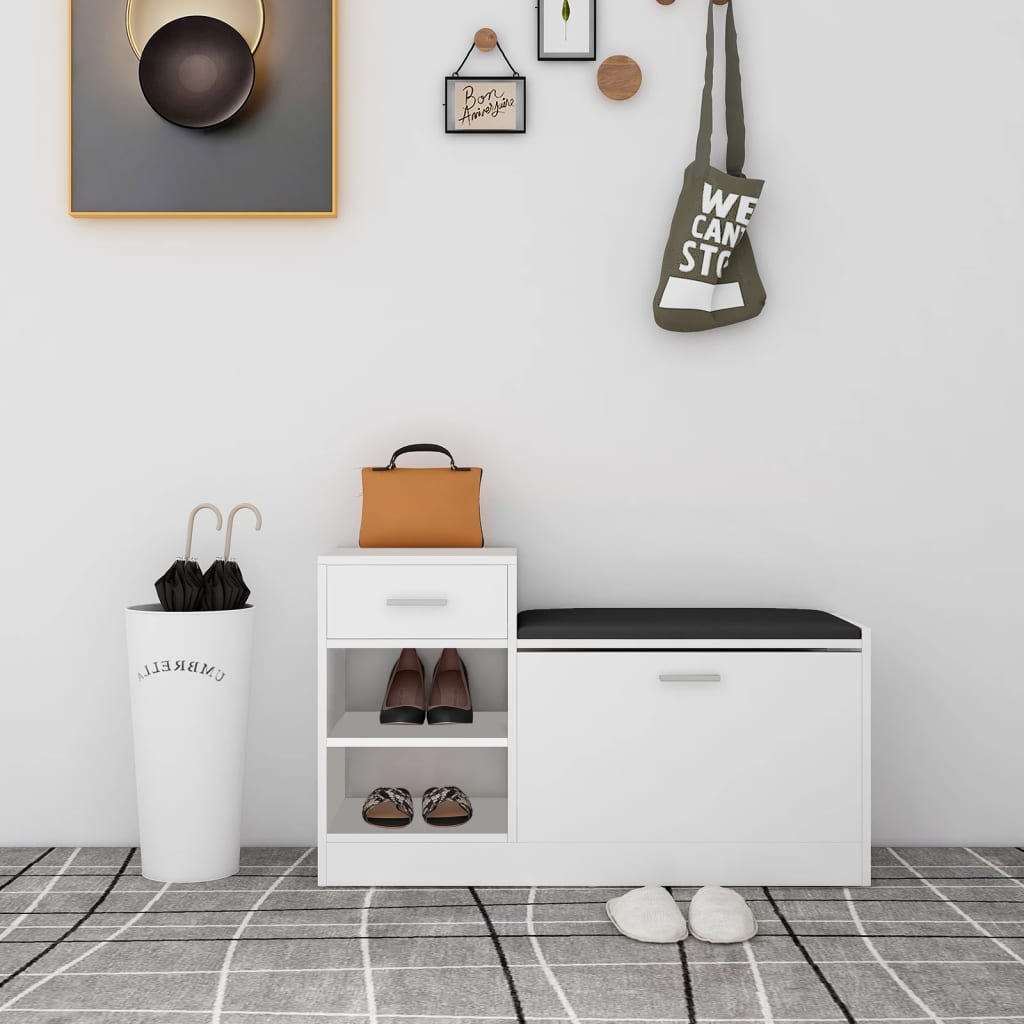 Παπουτσοθήκη Λευκή 94,5 x 31 x 57 εκ. από Επεξ. Ξύλο