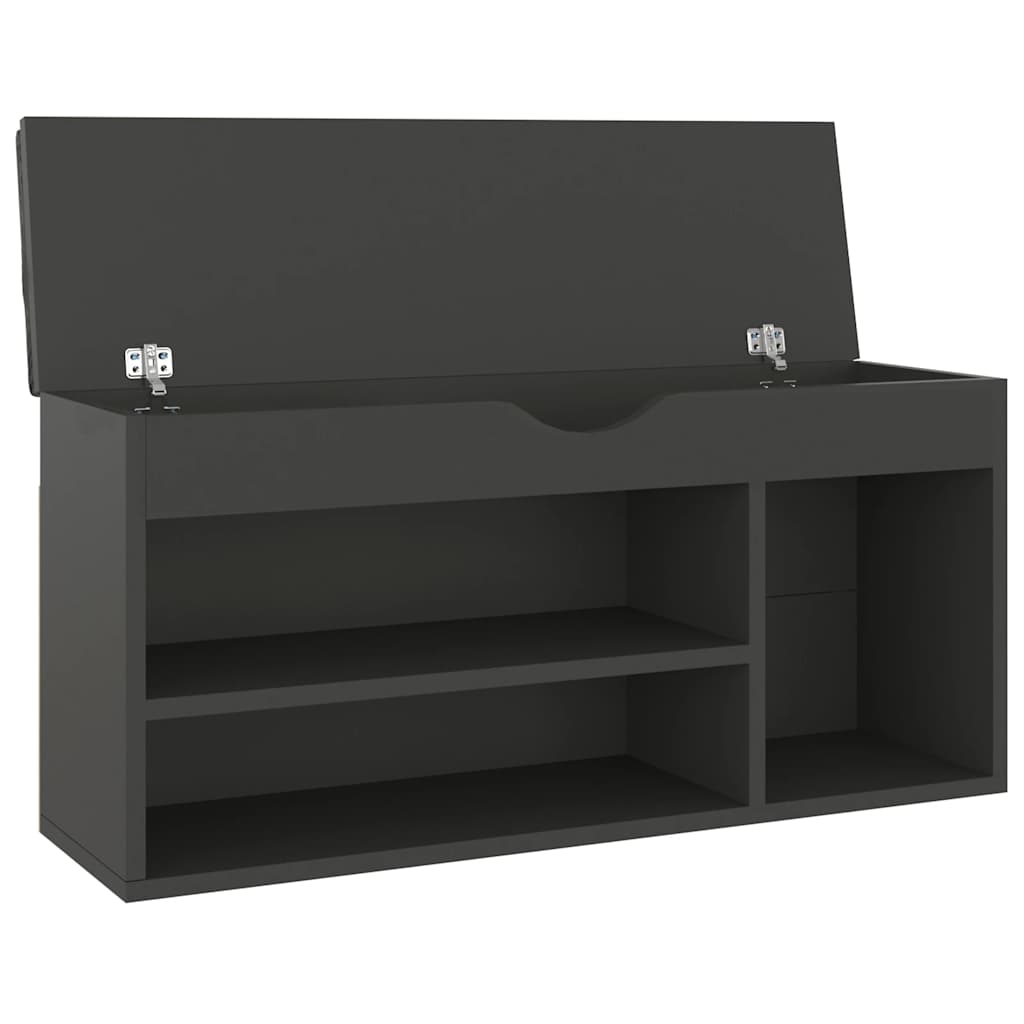 Παπουτσοθήκη Γκρι 104 x 30 x 49 εκ. Επεξ. Ξύλο με Μαξιλάρι