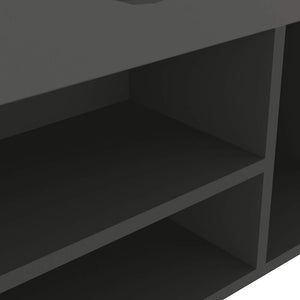 Παπουτσοθήκη Γκρι 104 x 30 x 49 εκ. Επεξ. Ξύλο με Μαξιλάρι