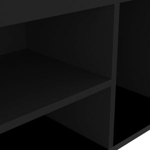 Παπουτσοθήκη Μαύρη 80 x 30 x 47 εκ. από Επεξ. Ξύλο με Μαξιλάρι - Pakobazaar