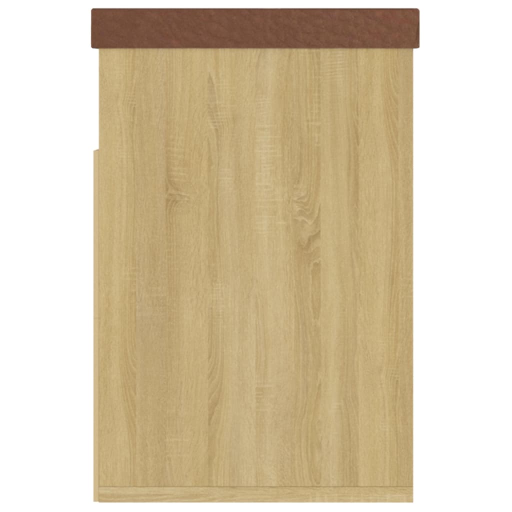Παπουτσοθήκη Sonoma Δρυς 80 x 30 x 47εκ Επεξ. Ξύλο με Μαξιλάρι