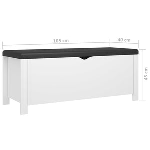 Κουτί Αποθήκευσης Λευκό 105x40x45 εκ. Επεξ. Ξύλο με Μαξιλάρι