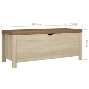 Κουτί Αποθήκευσης Sonoma Δρυς 105x40x45εκ Επεξ. Ξύλο+ Μαξιλάρι
