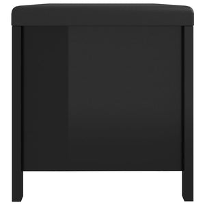 Κουτί Αποθήκευσης Γυαλ. Μαύρο 105x40x45εκ Επεξ. Ξύλο & Μαξιλάρι