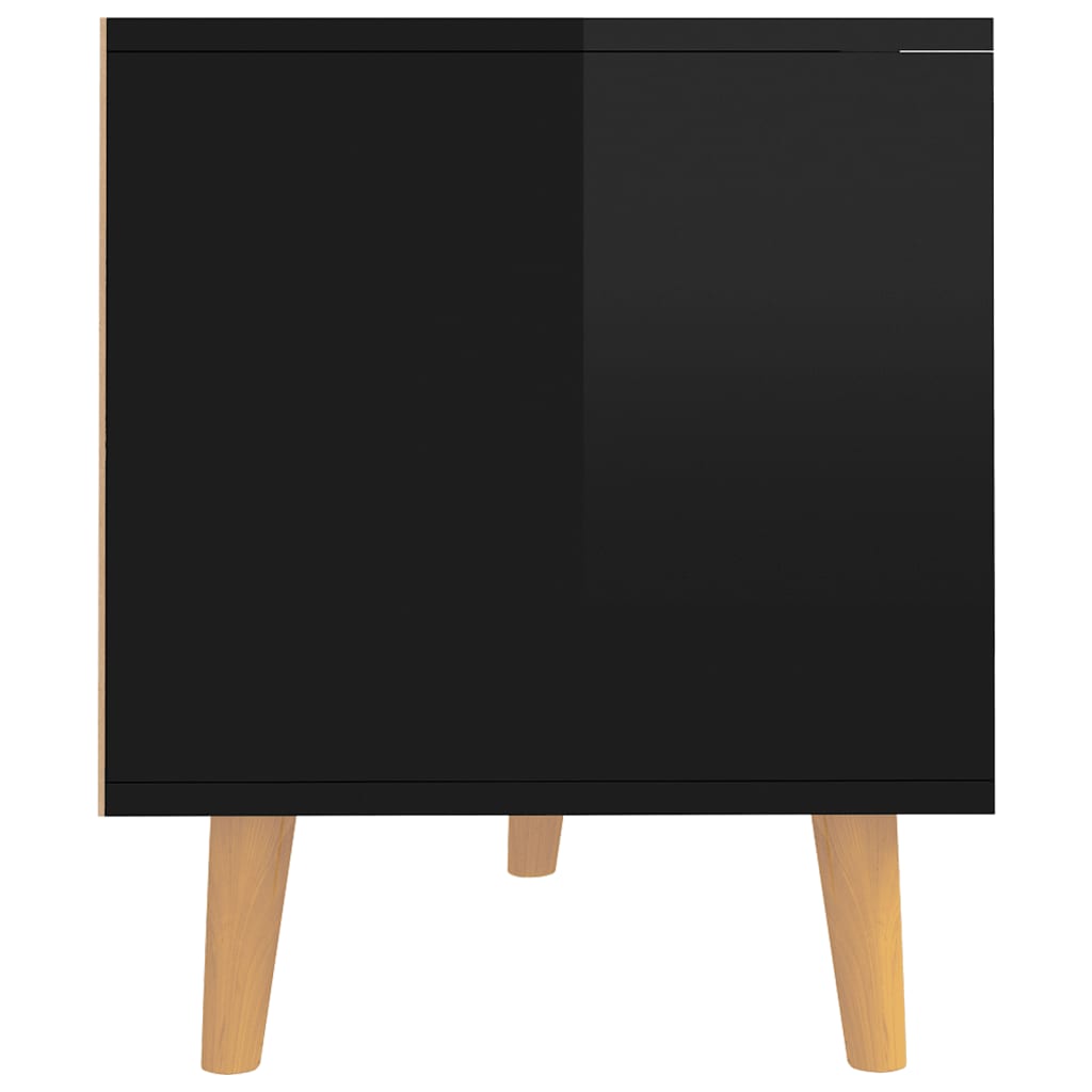 Έπιπλο Τηλεόρασης Γυαλ. Μαύρο 90x40x48,5 εκ. Επεξεργασμένο Ξύλο