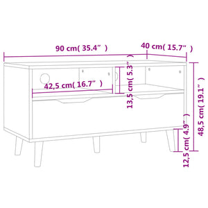 Έπιπλο Τηλεόρασης Καπνιστή Δρυς 90x40x48,5εκ Επεξεργασμένο Ξύλο