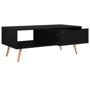 Τραπεζάκι Σαλονιού Μαύρο 100 x 49,5 x 43 εκ. από Επεξ. Ξύλο