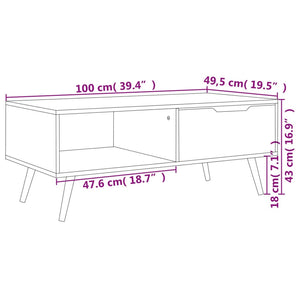 Τραπεζάκι Σαλονιού Γυαλιστερό Μαύρο 100x49,5x43 εκ. Επ Ξύλο