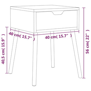Κομοδίνο Μαύρο 40 x 40 x 56 εκ. από Επεξεργ. Ξύλο