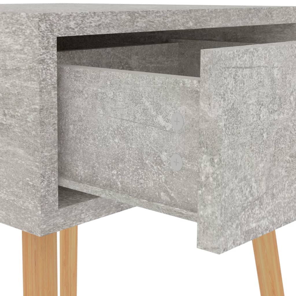 Κομοδίνο Γκρι Σκυροδέματος 40x40x56 εκ. από Επεξεργασμένο Ξύλο