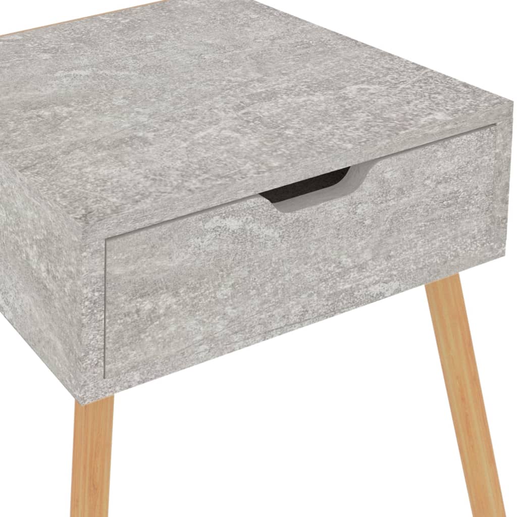 Κομοδίνο Γκρι Σκυροδέματος 40x40x56 εκ. από Επεξεργασμένο Ξύλο