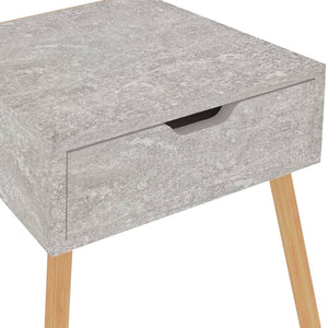 Κομοδίνο Γκρι Σκυροδέματος 40x40x56 εκ. από Επεξεργασμένο Ξύλο